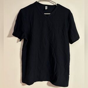 Moschino Mare perforated black Vneck Tshirt made in Italy